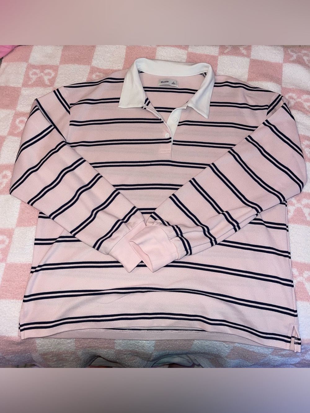 Hollister Striped Polo Long Sleeve